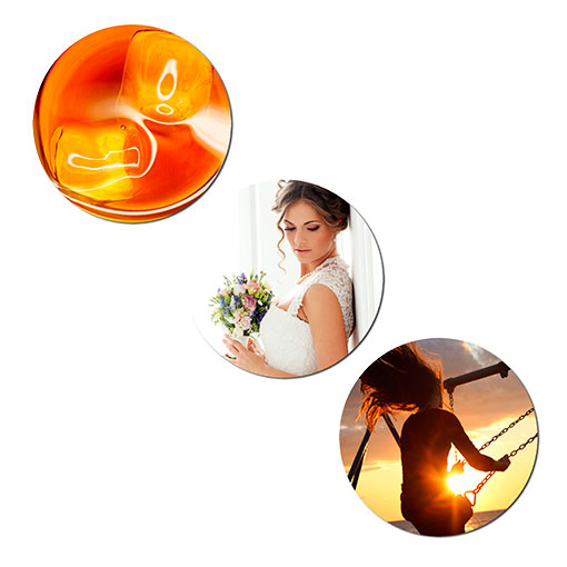 Alu Dibond Foto Multi Rund 18